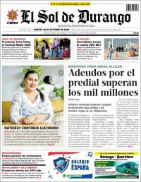 Portada de El Sol de Durango (México)