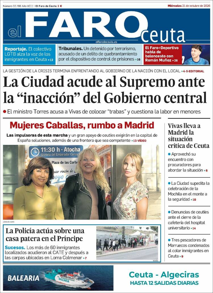 Portada de El Faro de Ceuta (Spain)