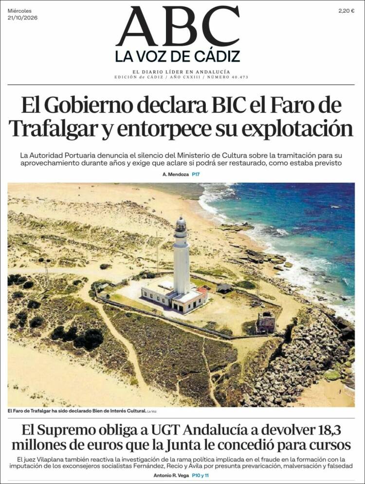 Portada de La Voz de Cádiz (Spain)