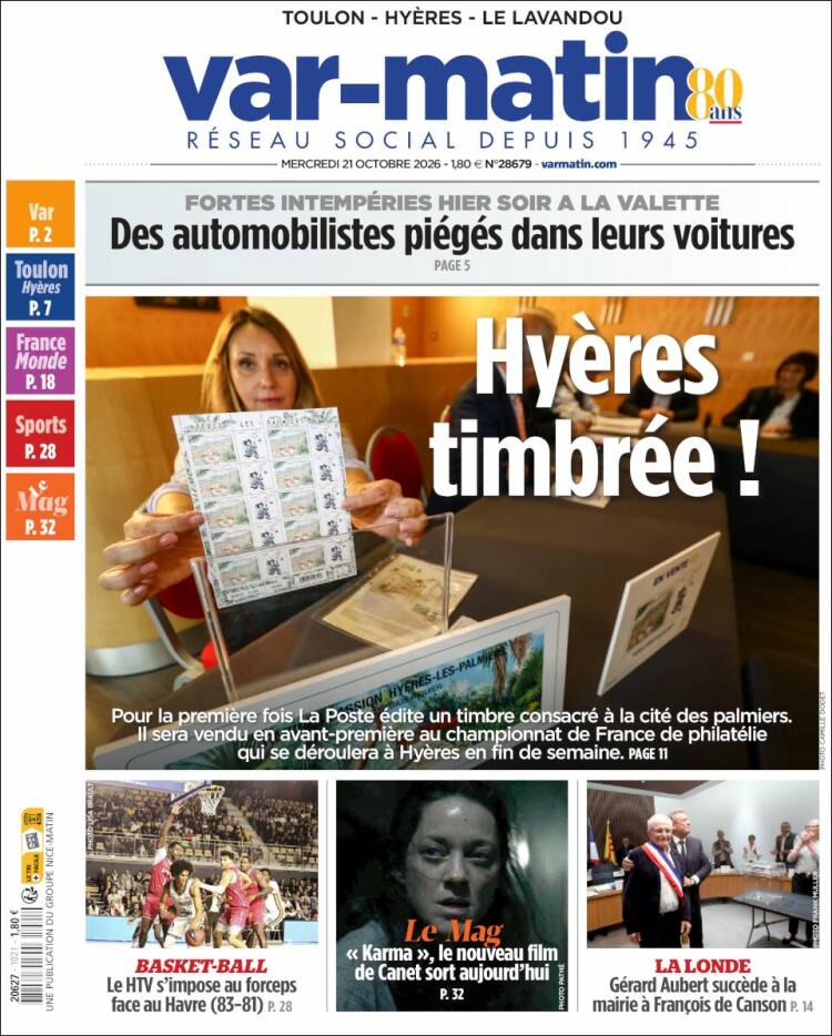 Portada de Var-Matin (France)