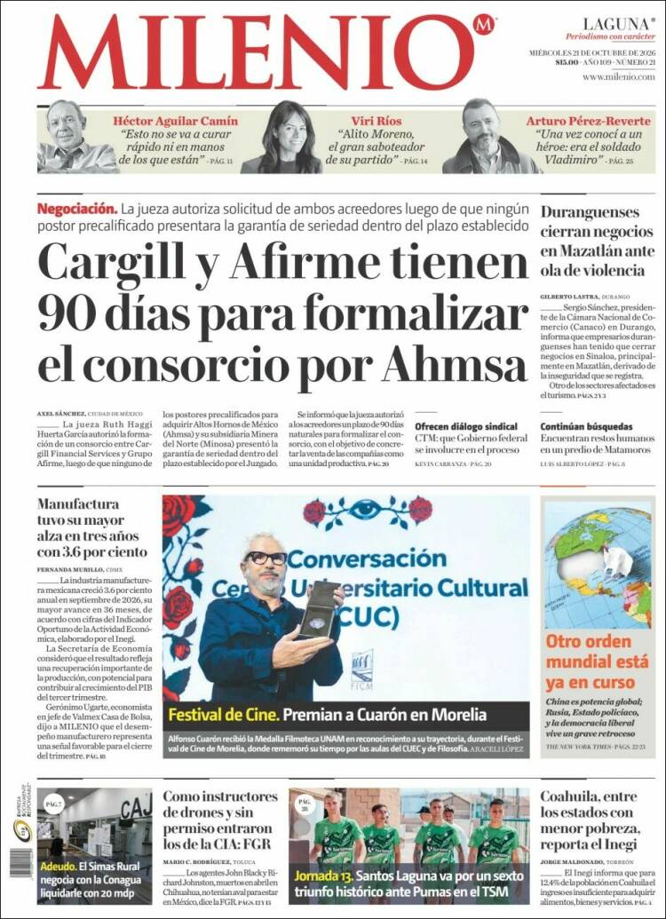 Portada de Milenio - Laguna (Mexico)