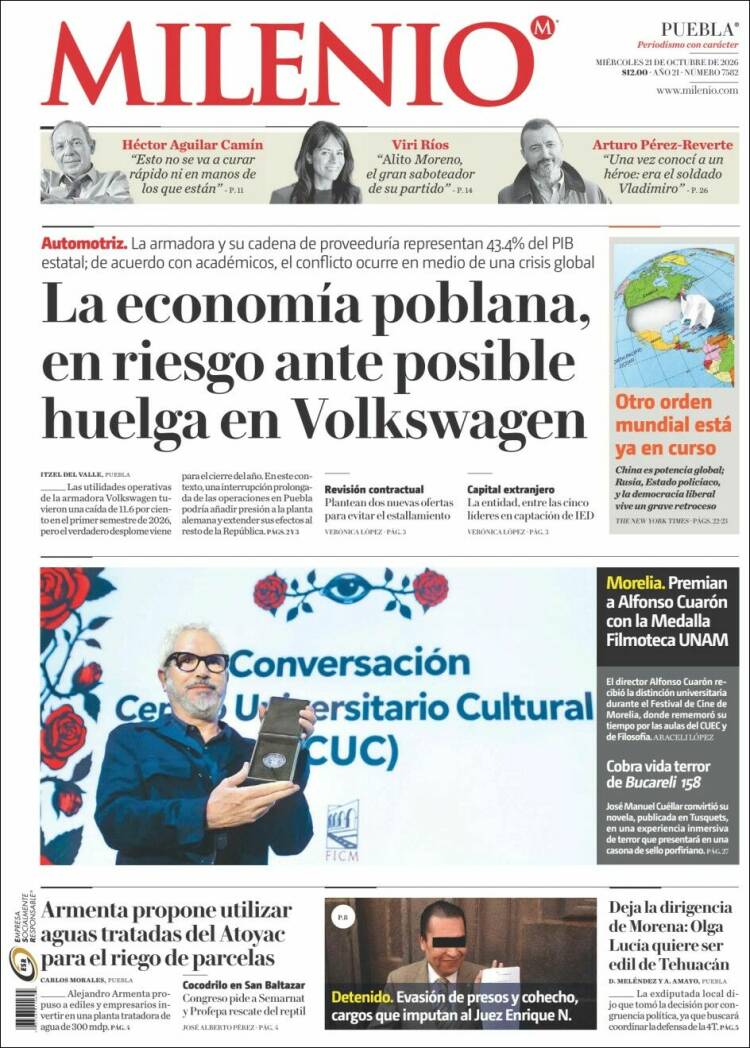 Portada de Milenio de Puebla (Mexico)