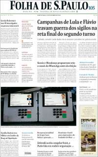 Portada de Folha de São Paulo (Brasil)