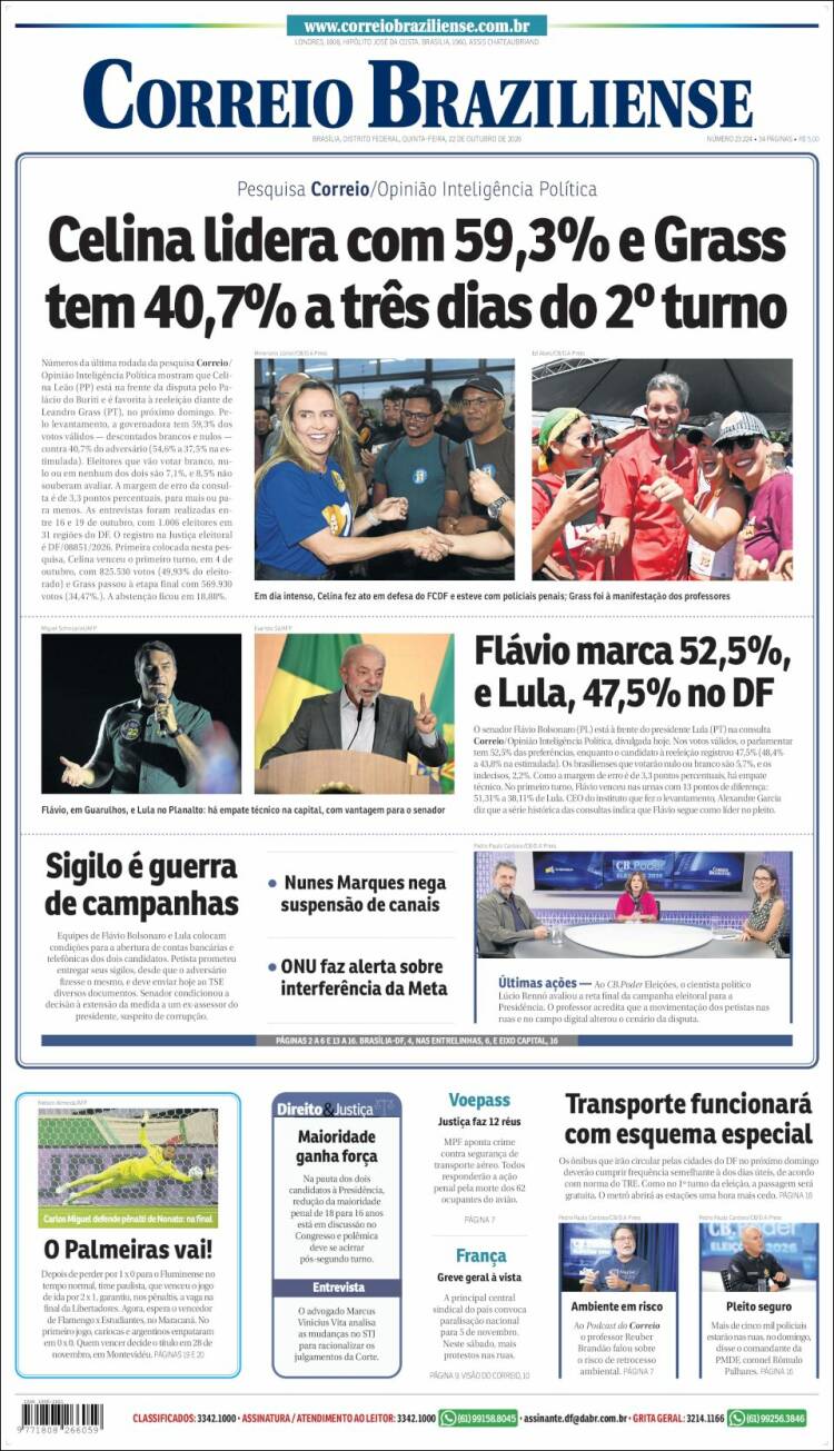 Portada de Correio Braziliense (Brasil)