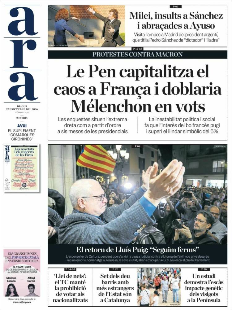 Portada de Ara (Spain)