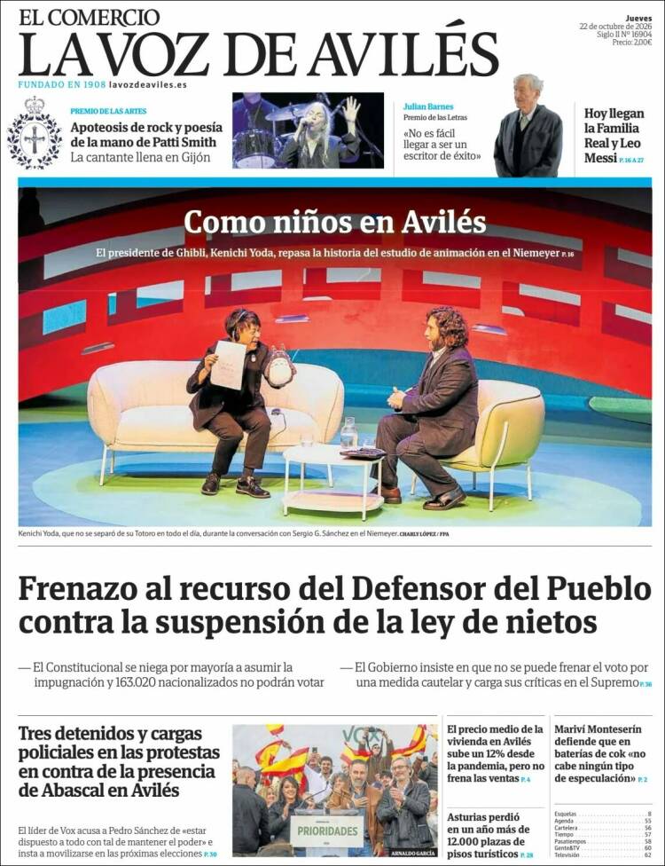 Portada de El Comercio - Avilés (Spain)
