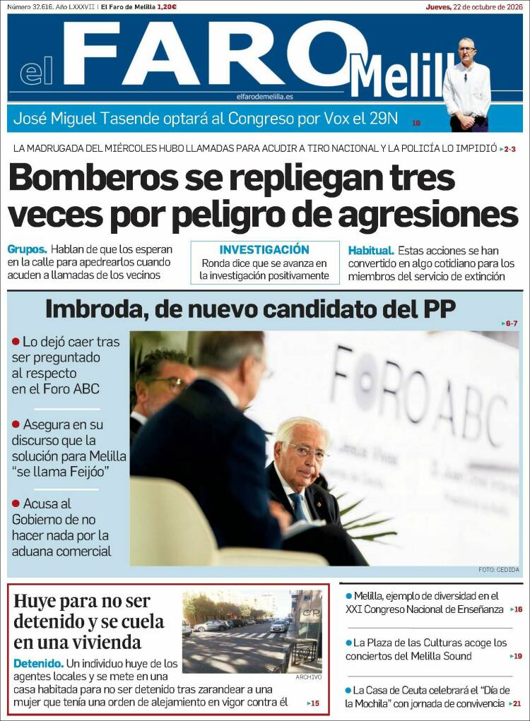 Portada de El Faro de Melilla (Spain)