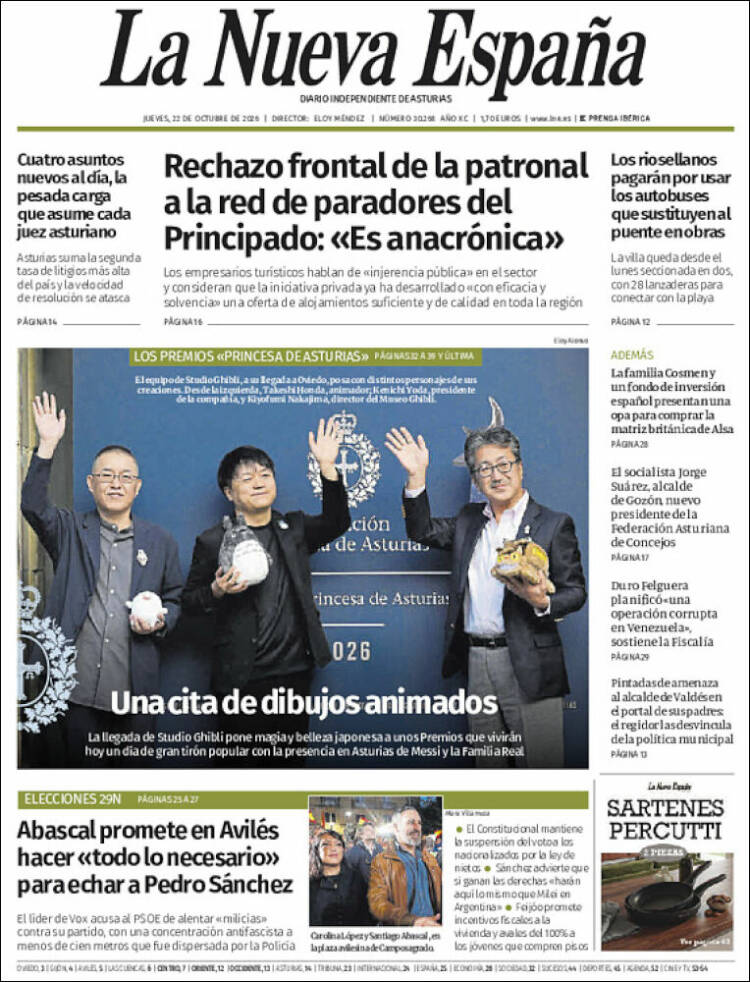Portada de La Nueva España (Spain)