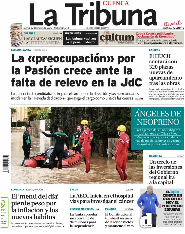 Portada de La Tribuna de Cuenca (Spain)