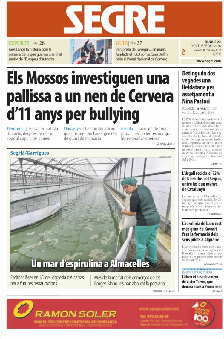 Portada de Segre (Spain)