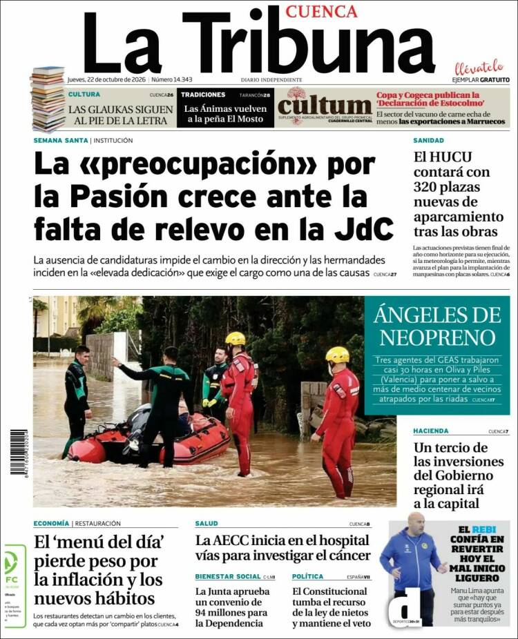 Portada de La Tribuna de Cuenca (Spain)