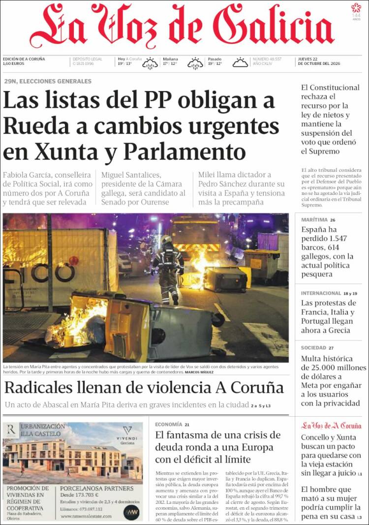 Portada de La Voz de Galicia (Spain)