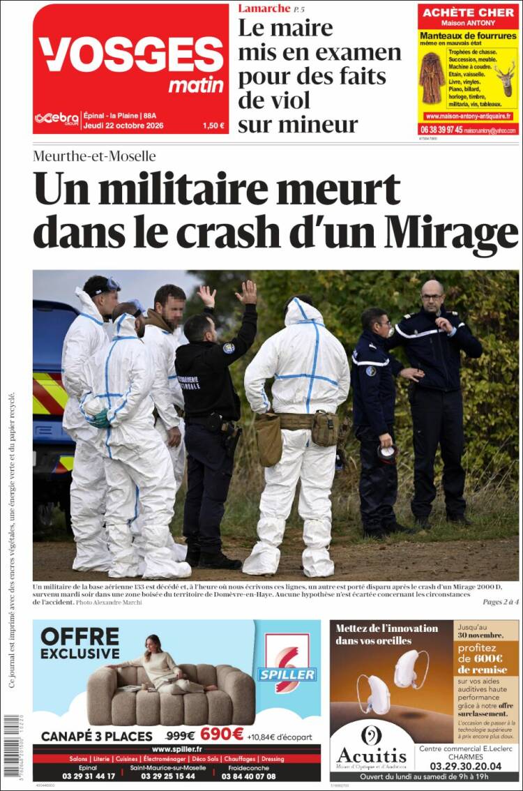 Portada de Vosges Matin (France)