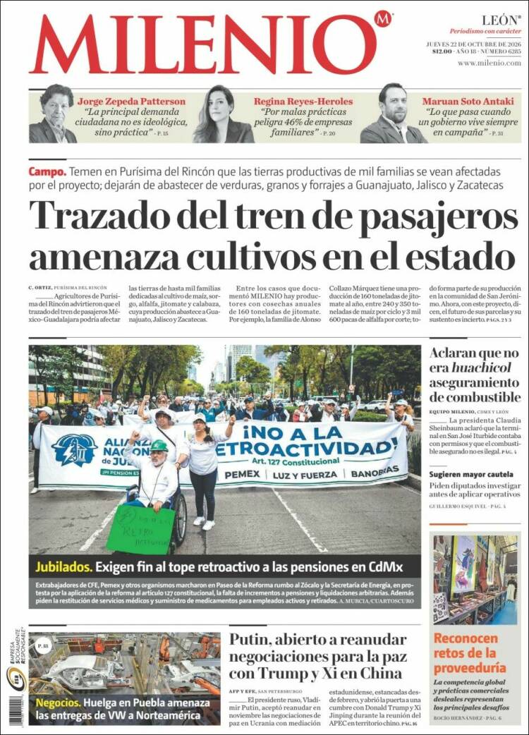 Portada de Milenio de León (México)