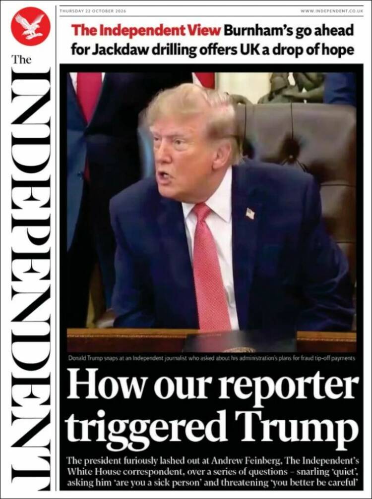 Portada de The Independent (United Kingdom)
