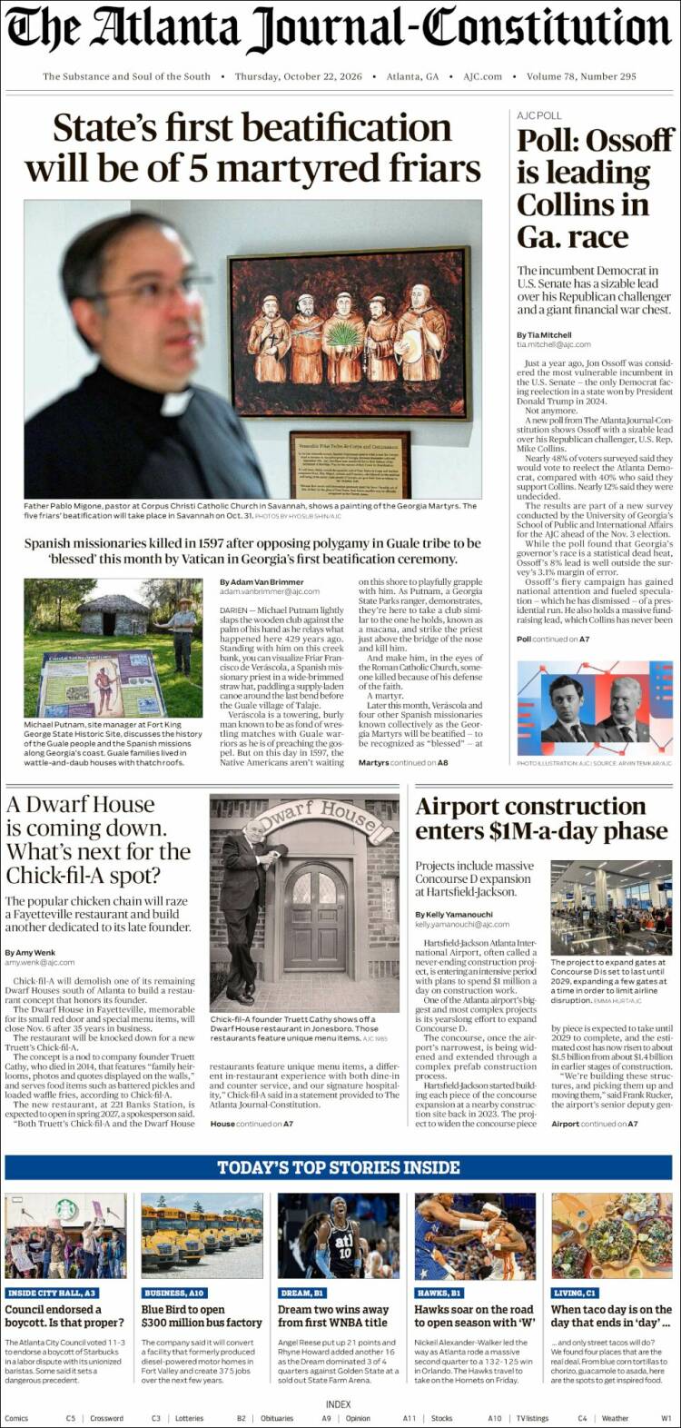 Portada de The Atlanta Journal-Constitution (USA)