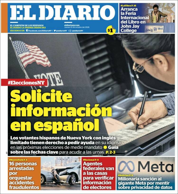 Portada de El Diario NY (USA)