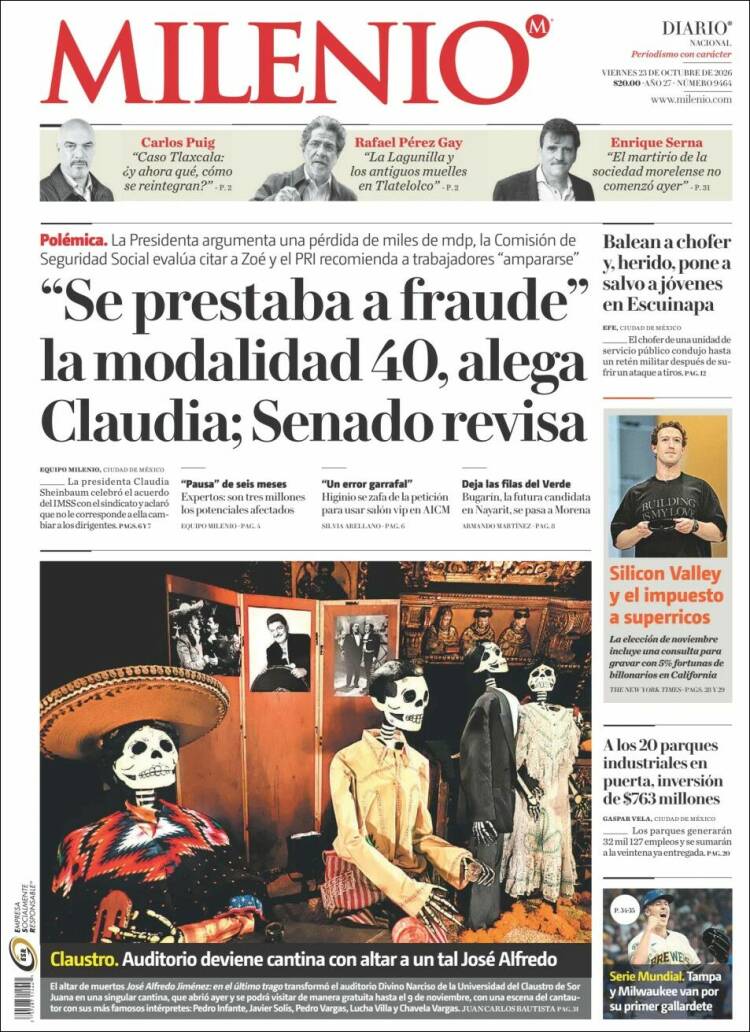 Portada de Milenio (México)