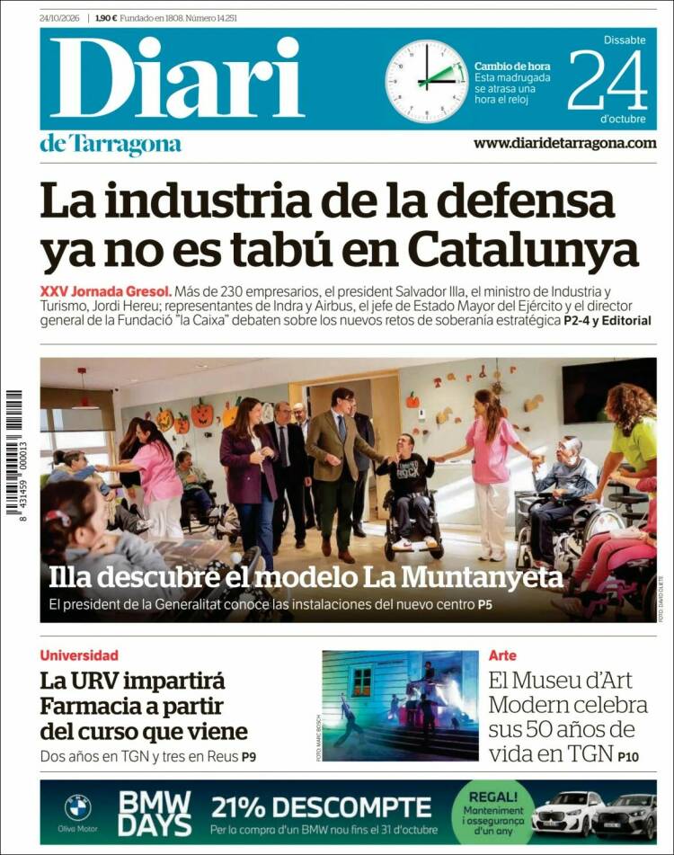 Portada de Diari de Tarragona (Spain)