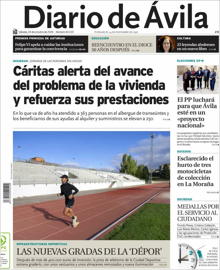 Portada de Diario de Ávila (Spain)