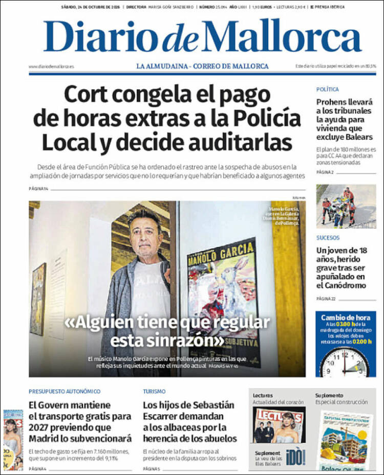 Portada de Diario de Mallorca (Spain)
