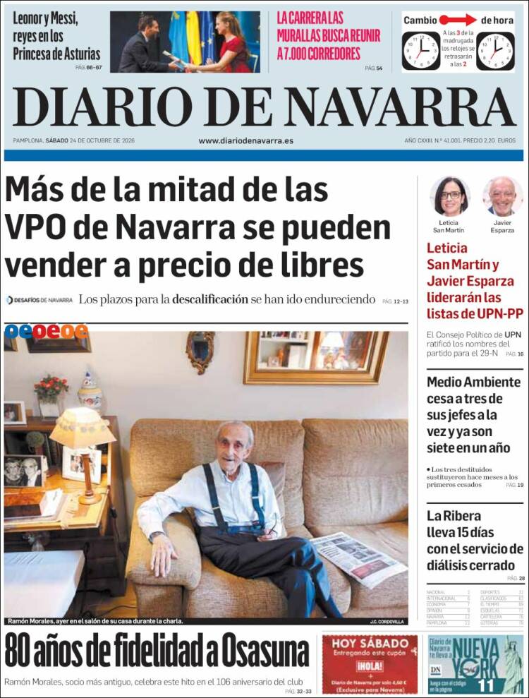 Portada de Diario de Navarra (Spain)