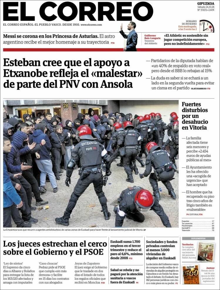 Portada de El Correo - Guipuzcoa (Spain)