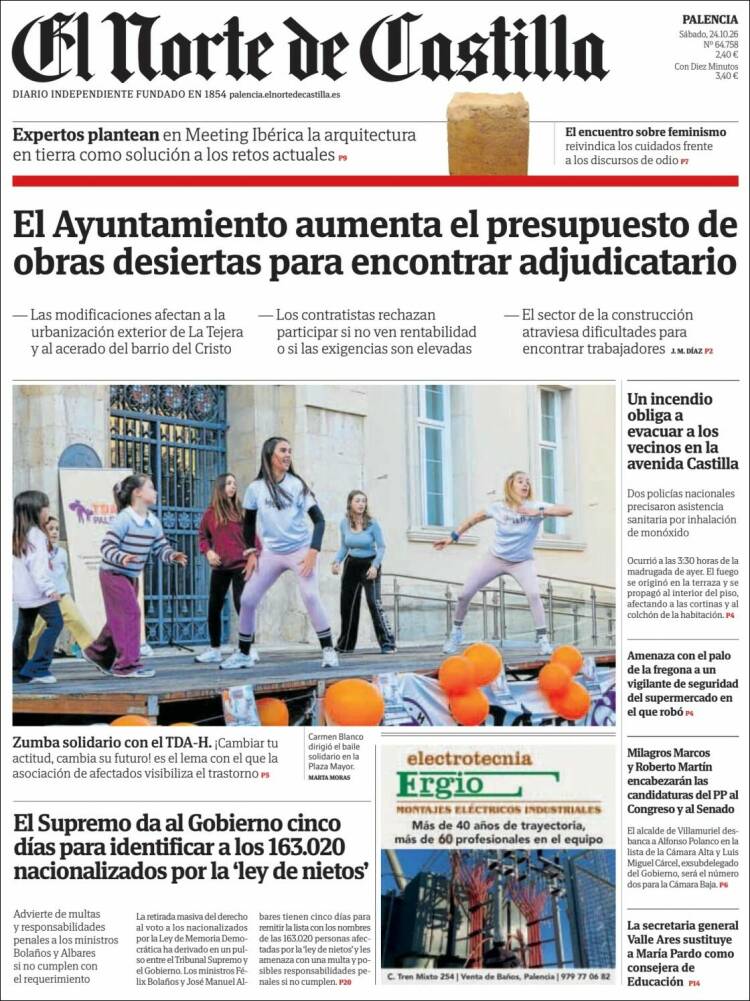 Portada de Norte de Castilla - Palencia (Spain)