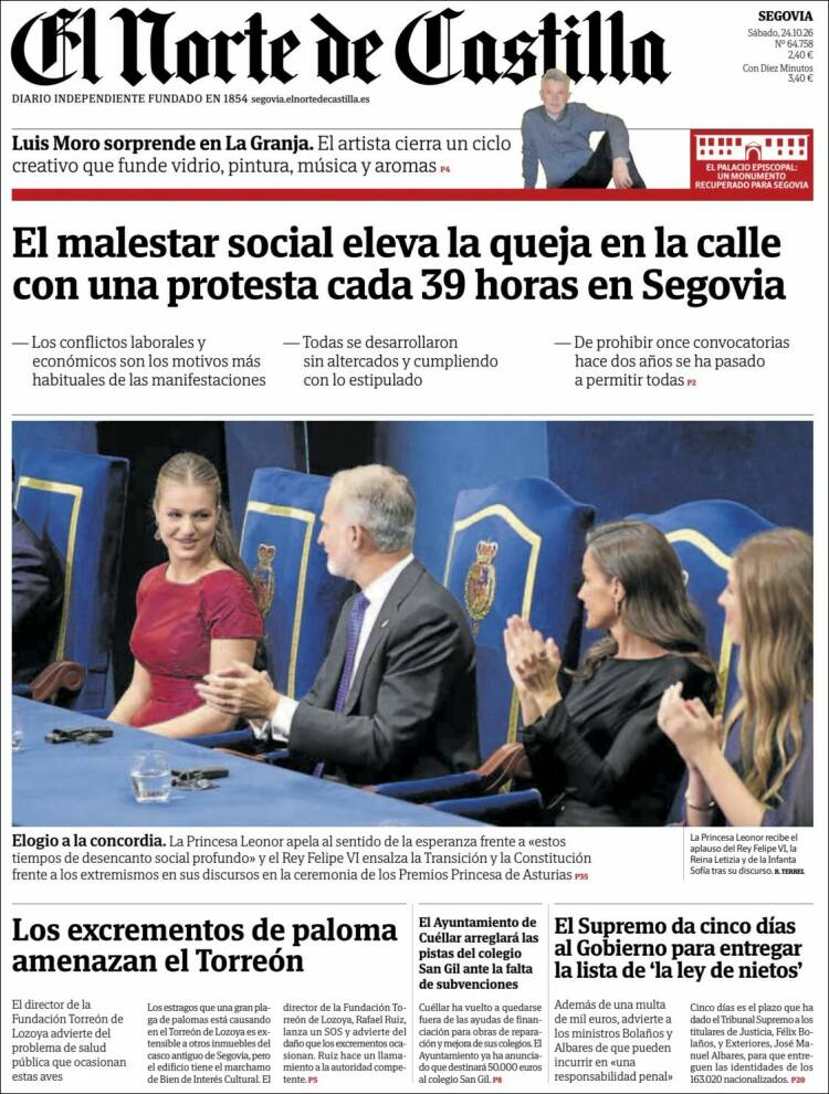 Portada de Norte de Castilla - Segovia (Spain)