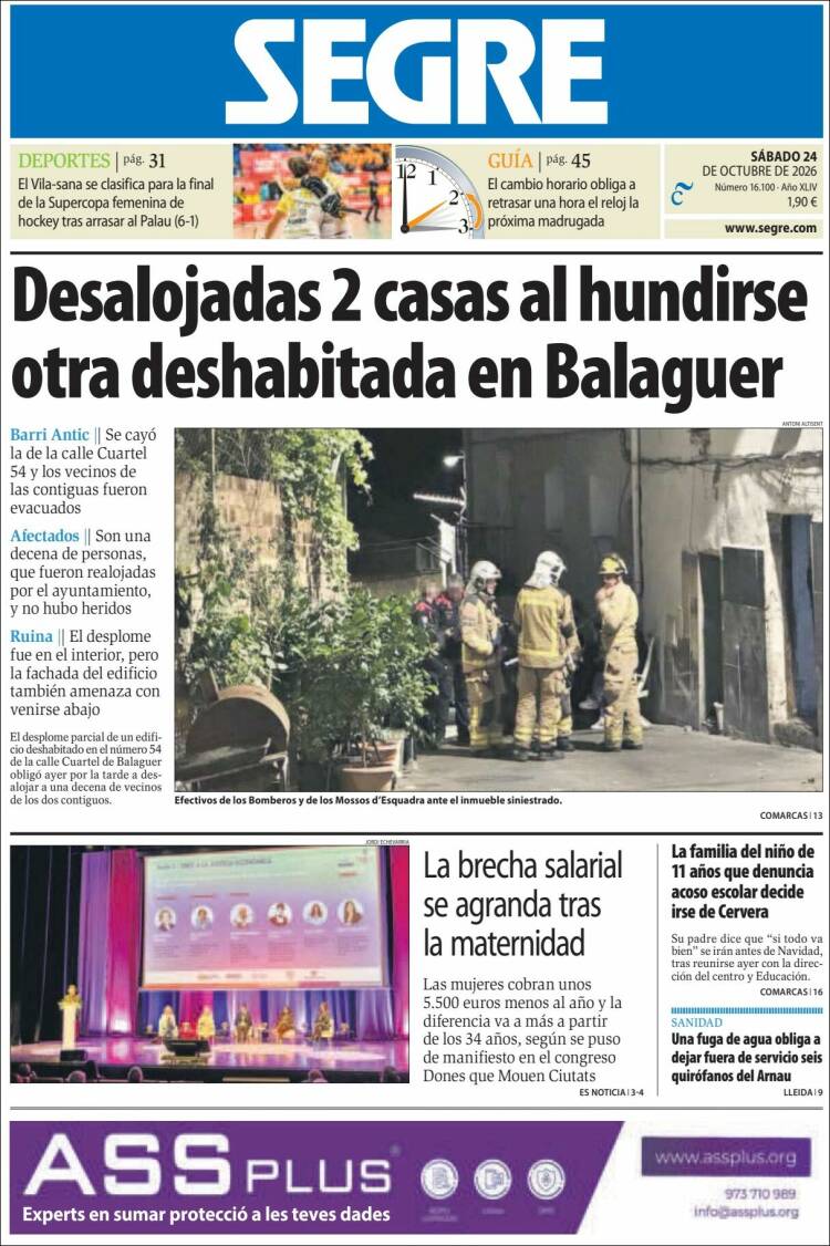 Portada de Segre (Spain)