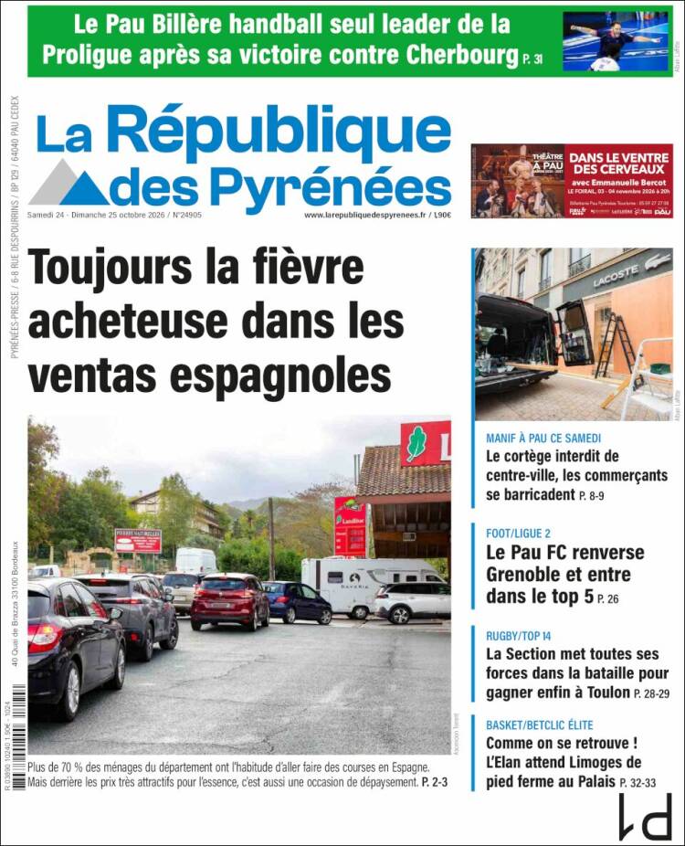 Portada de La République des Pyrénées (France)