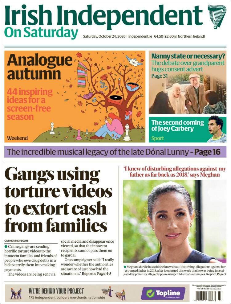 Portada de Irish Independent (Ireland)