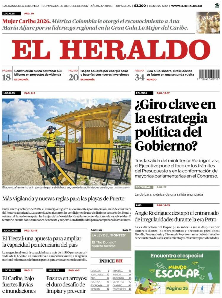 Portada de El Heraldo (Colombia)