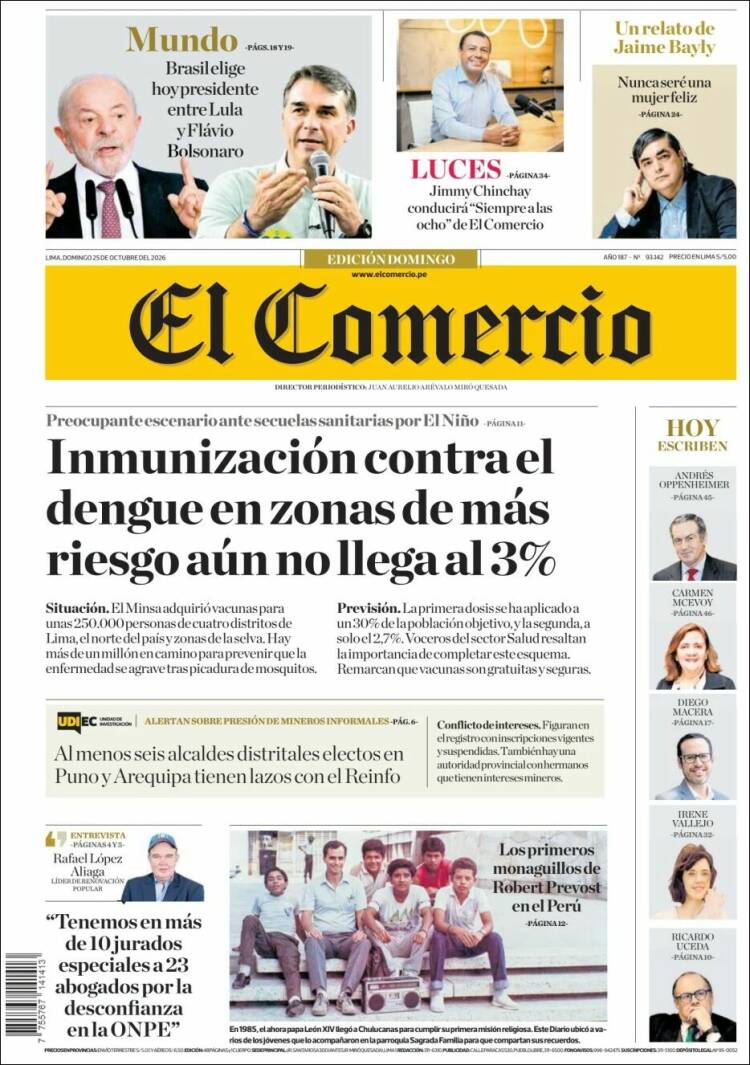 Portada de El Comercio (Peru)