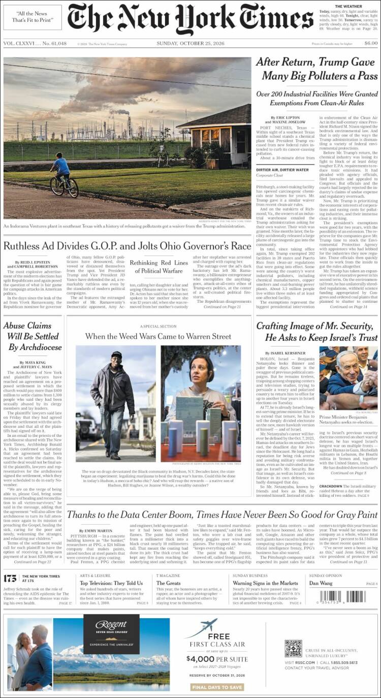 Portada de New York Times (USA)