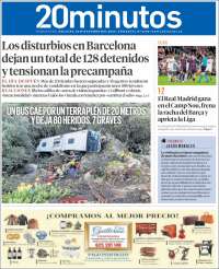 Portada de 20 Minutos - Barcelona (Spain)