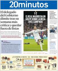 Portada de 20 Minutos - Madrid (Spain)