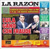 Portada de La Razón (Peru)