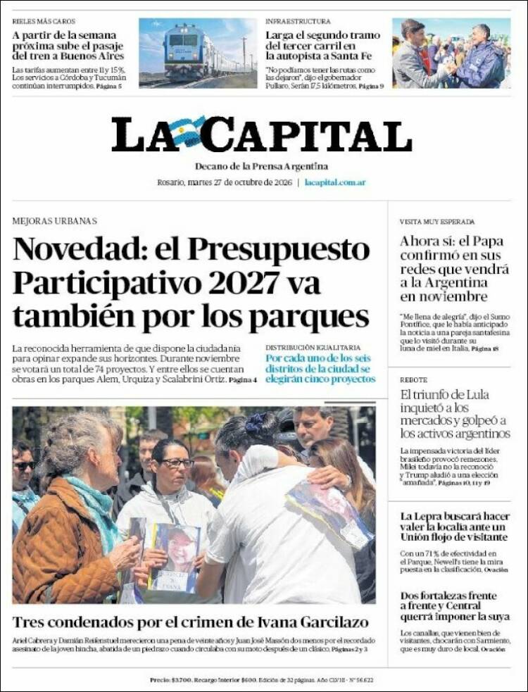Portada de La Capital - Rosario (Argentina)