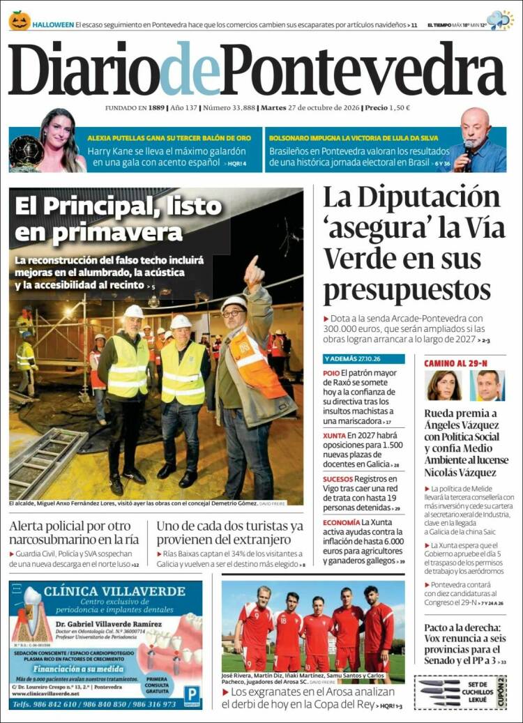 Portada de Diario de Pontevedra (Spain)