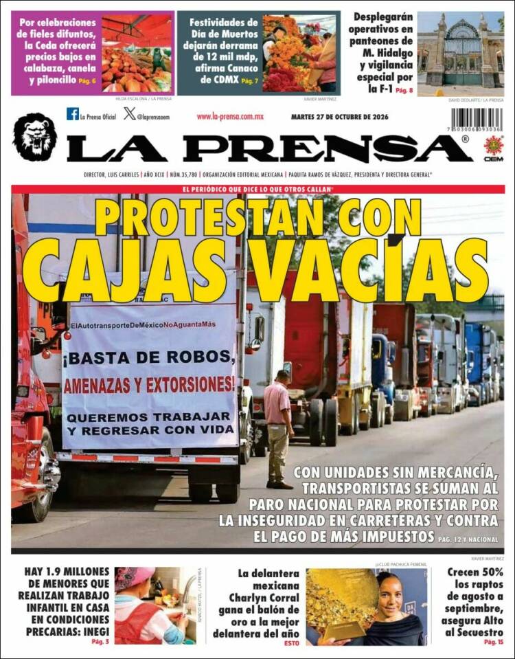 Portada de La Prensa (Mexico)