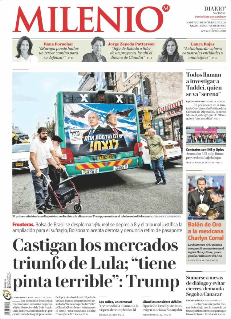 Portada de Milenio (Mexico)