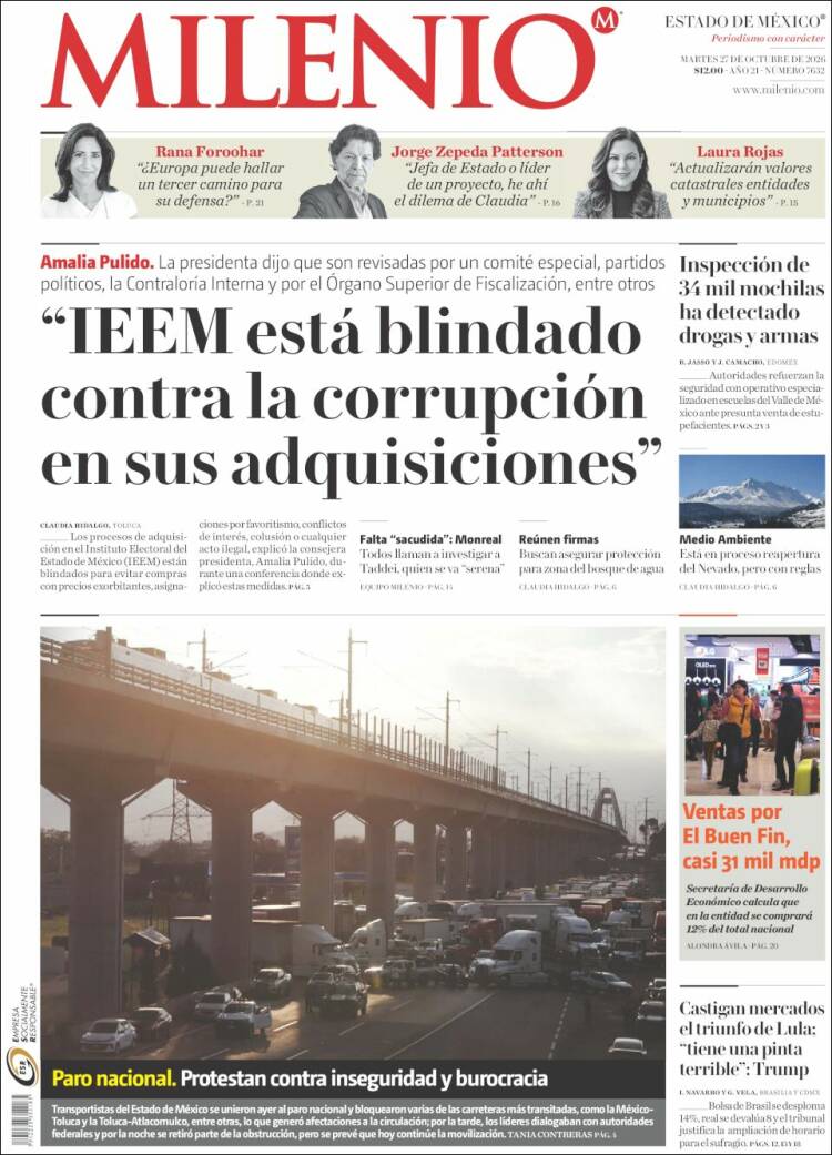 Portada de Milenio - Estado de México (Mexico)
