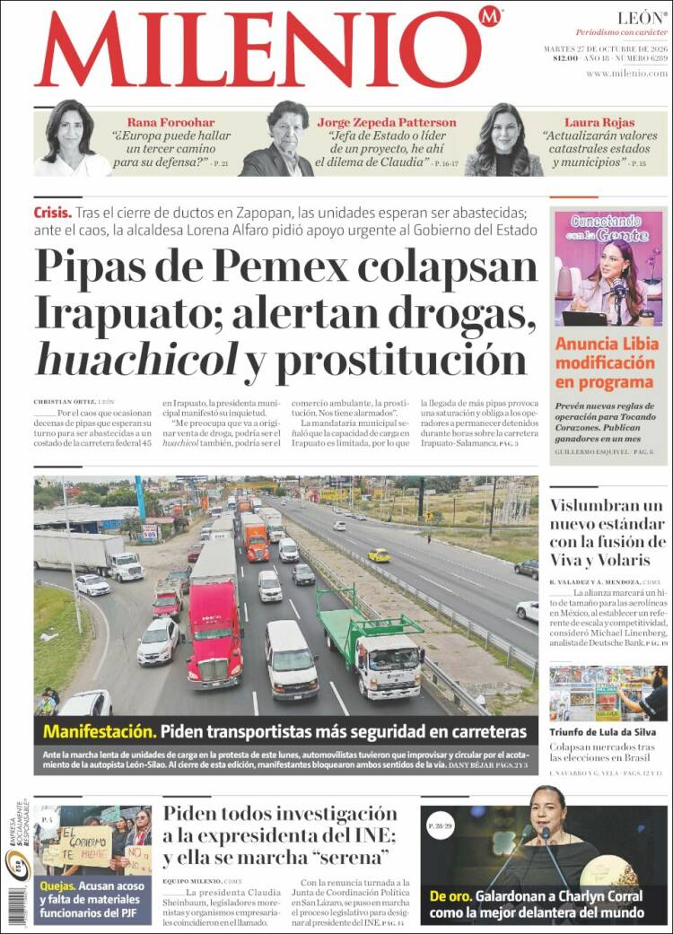 Portada de Milenio de León (Mexico)