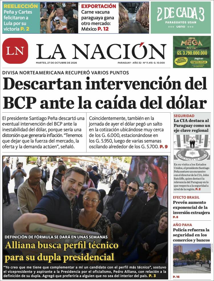 Portada de La Nación (Paraguay)