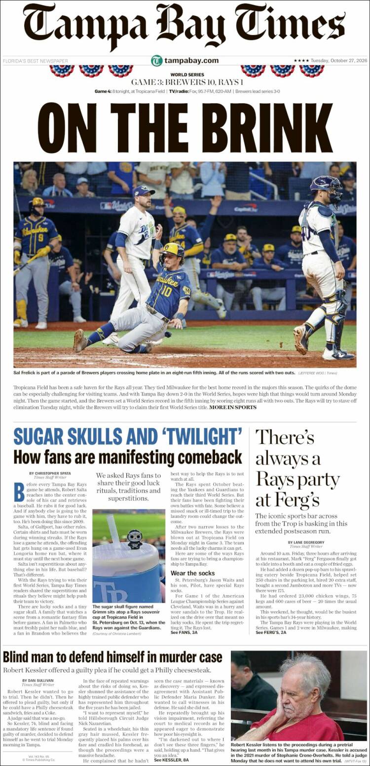 Portada de Tampa Bay Times (USA)