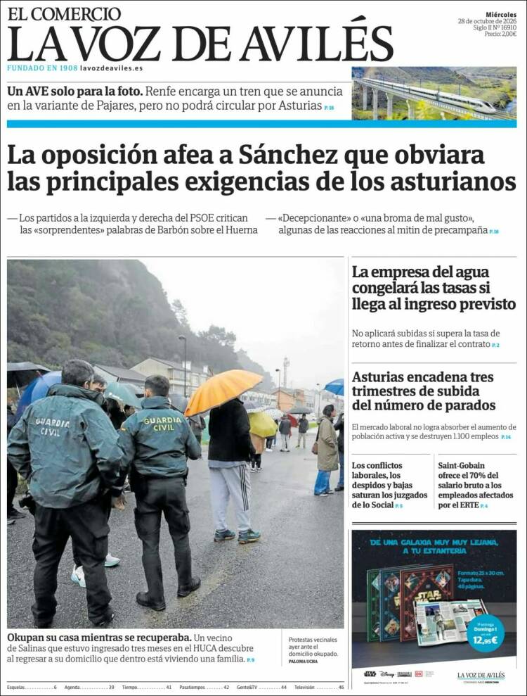 Portada de El Comercio - Avilés (Spain)