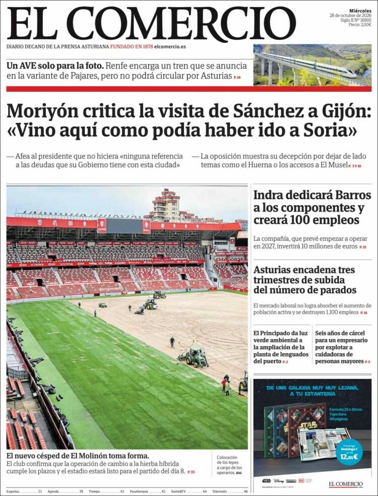 Portada de El Comercio - Gijón (Spain)