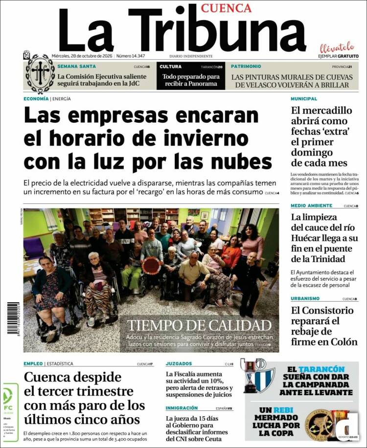 Portada de La Tribuna de Cuenca (Spain)