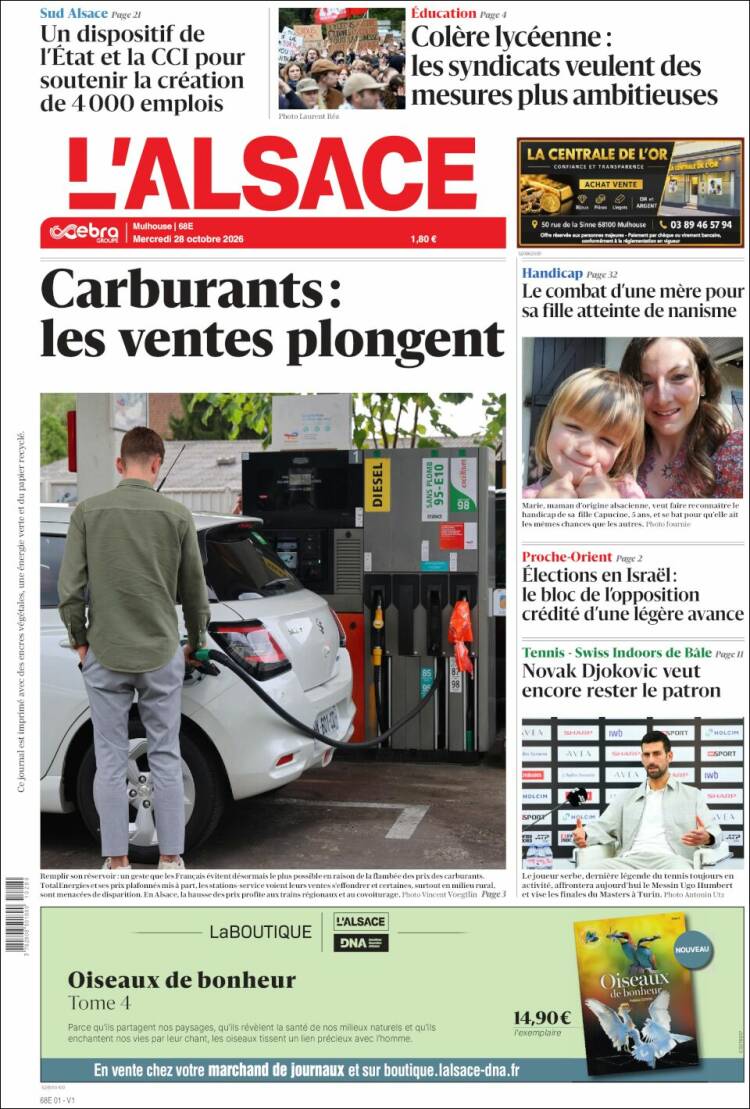 Portada de Journal L'Alsace (France)